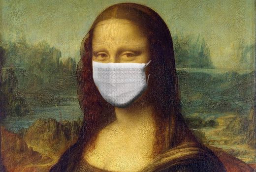 Mona Lisa mit Gesichtsmaske